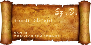 Szendi Dávid névjegykártya