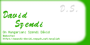 david szendi business card