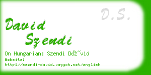 david szendi business card